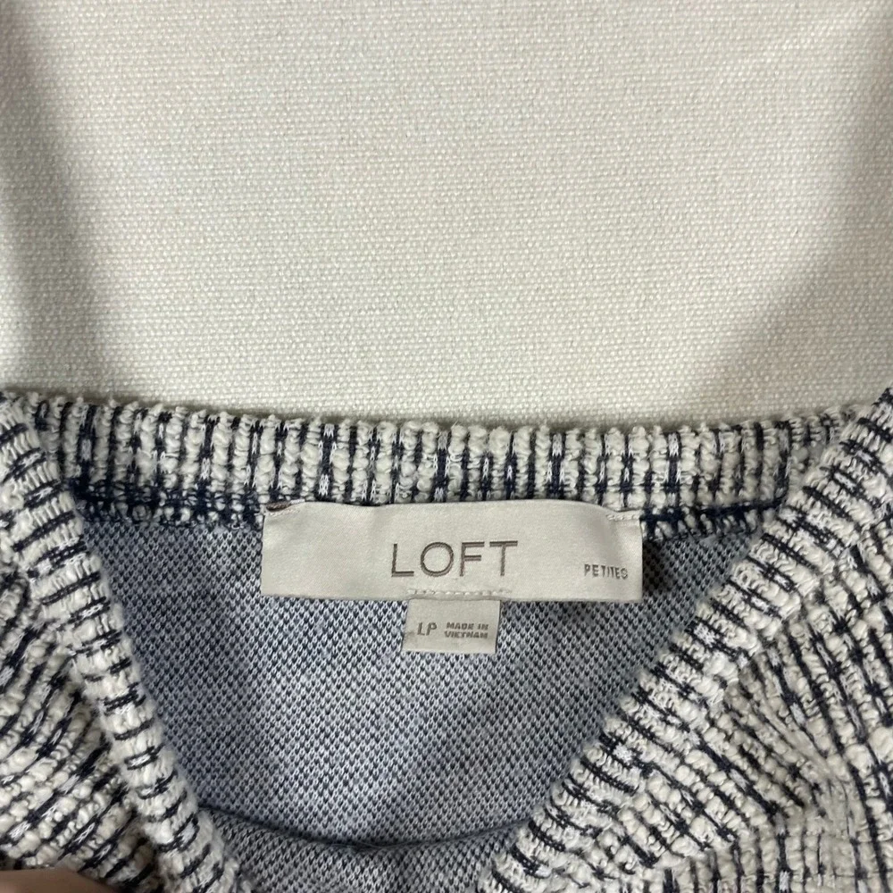 LOFT Petite Textured Striped‎ Camisole Tank Top White Black - Size LP - Picture 4 of 7